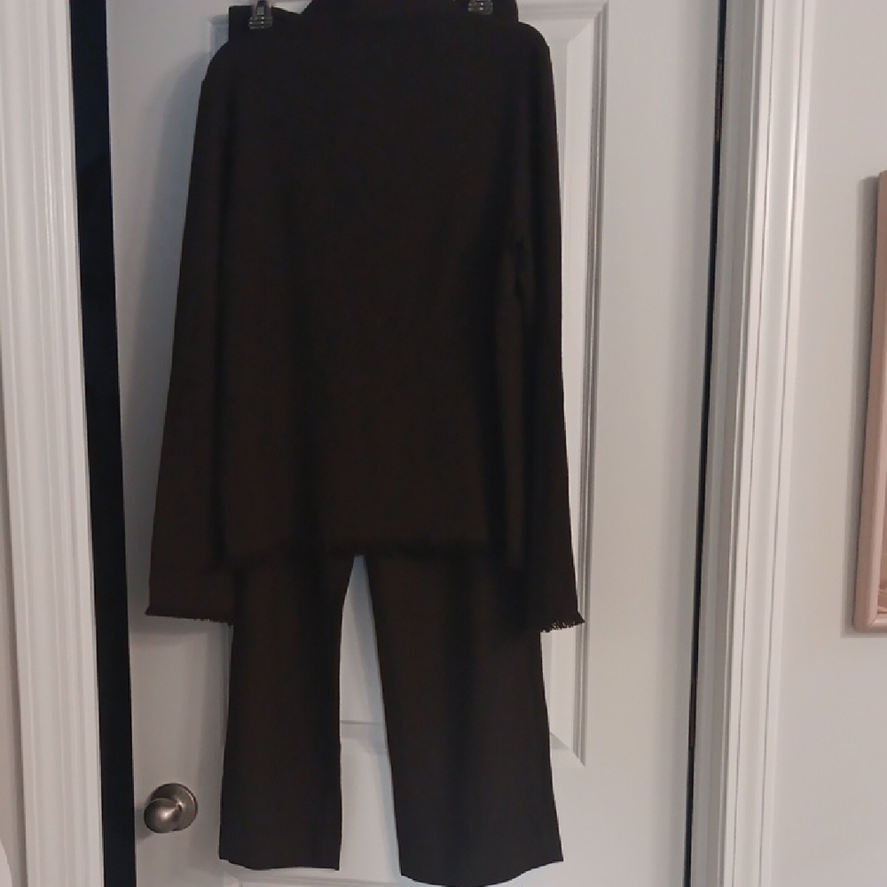 2 Piece Brown Elegant Matching Top and Pants